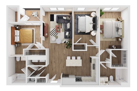 3 Bed, 2 Bath Floor Plan | 1209 Sq. Ft. at Union at Tryon in NC 28262